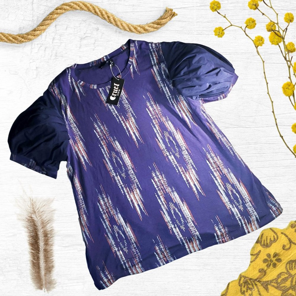 Cruel Denim Blue Boho Top XL